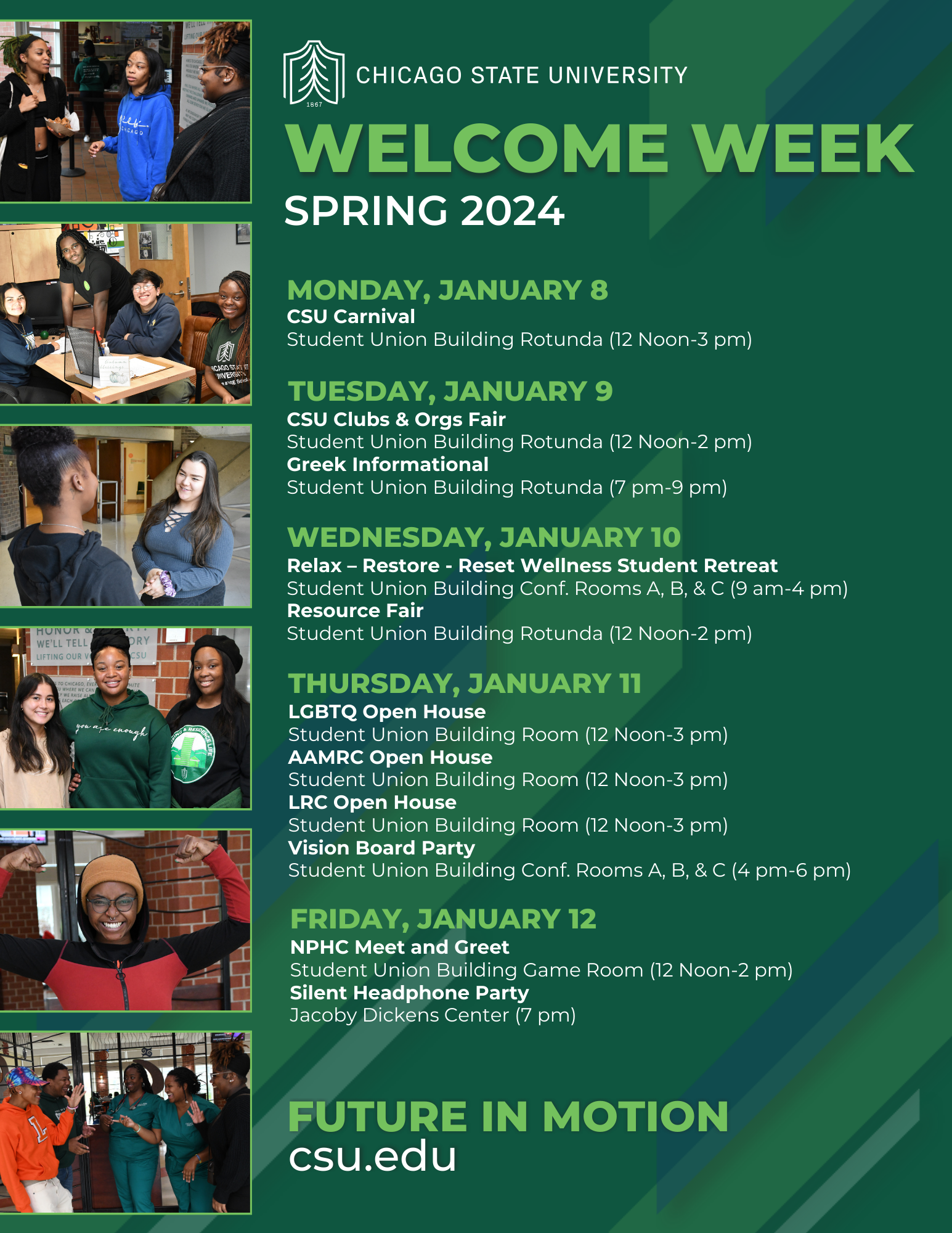 CSU Welcome Week 2024 Schedule.