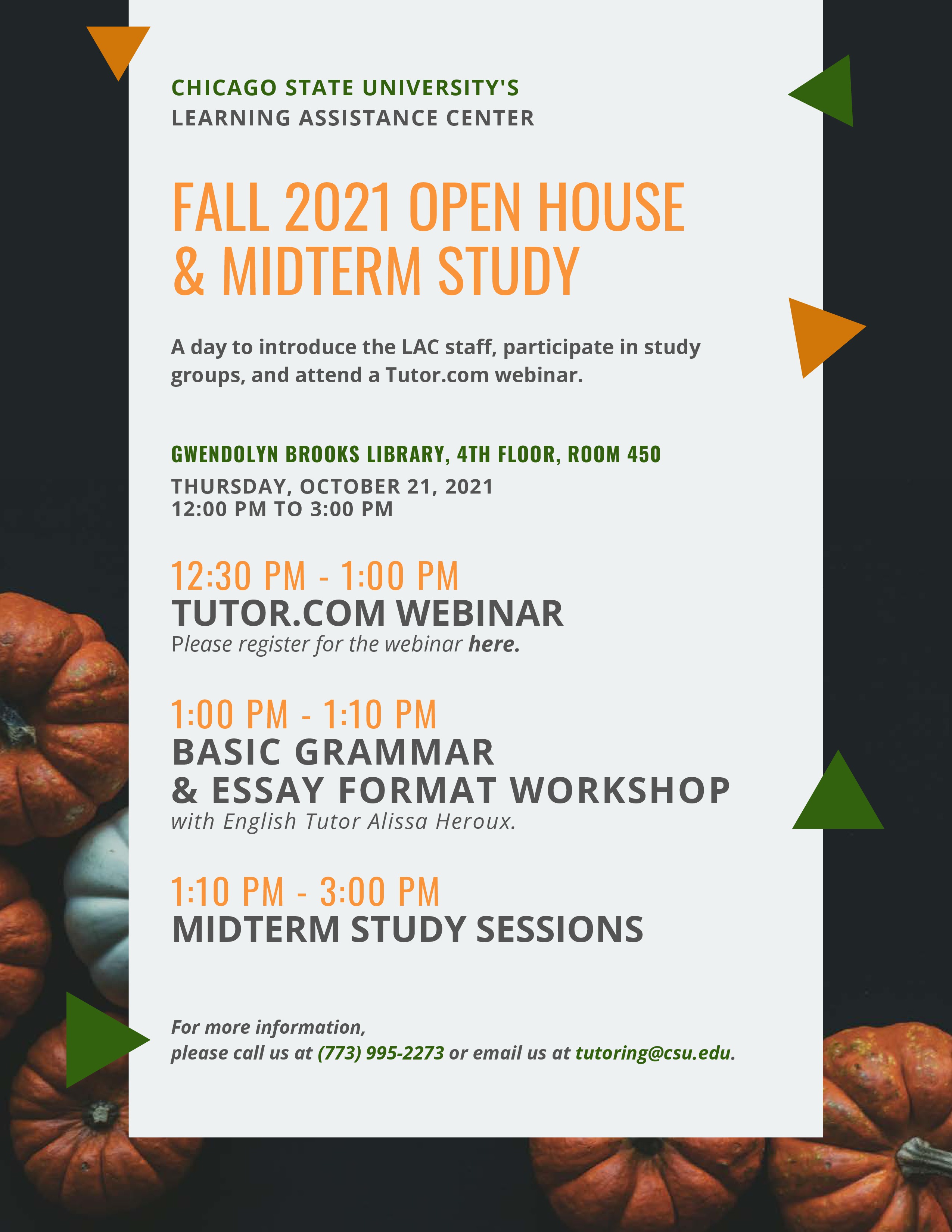 Learning Assistance Center Fall Open House