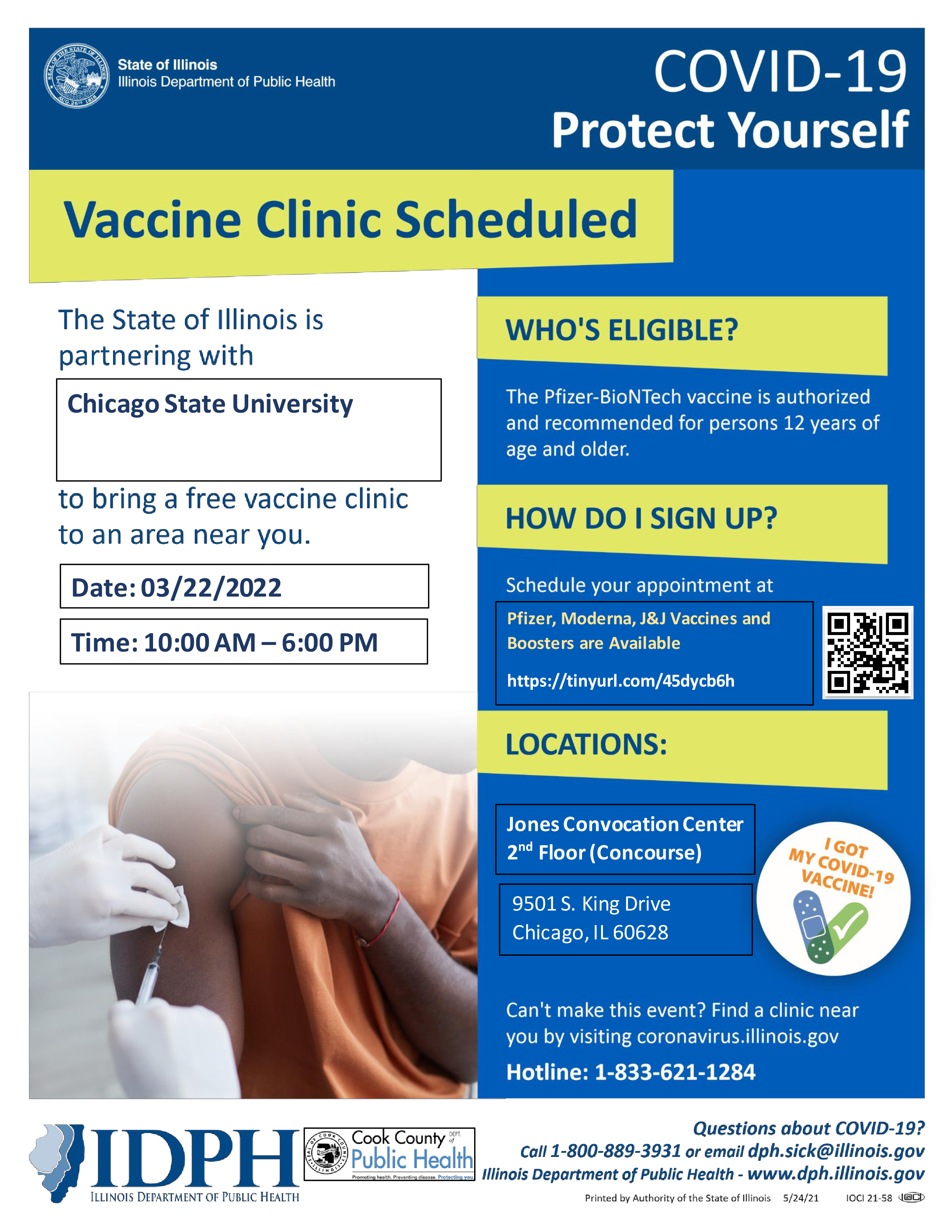Vaccine Clinic Schedule March 22 2022