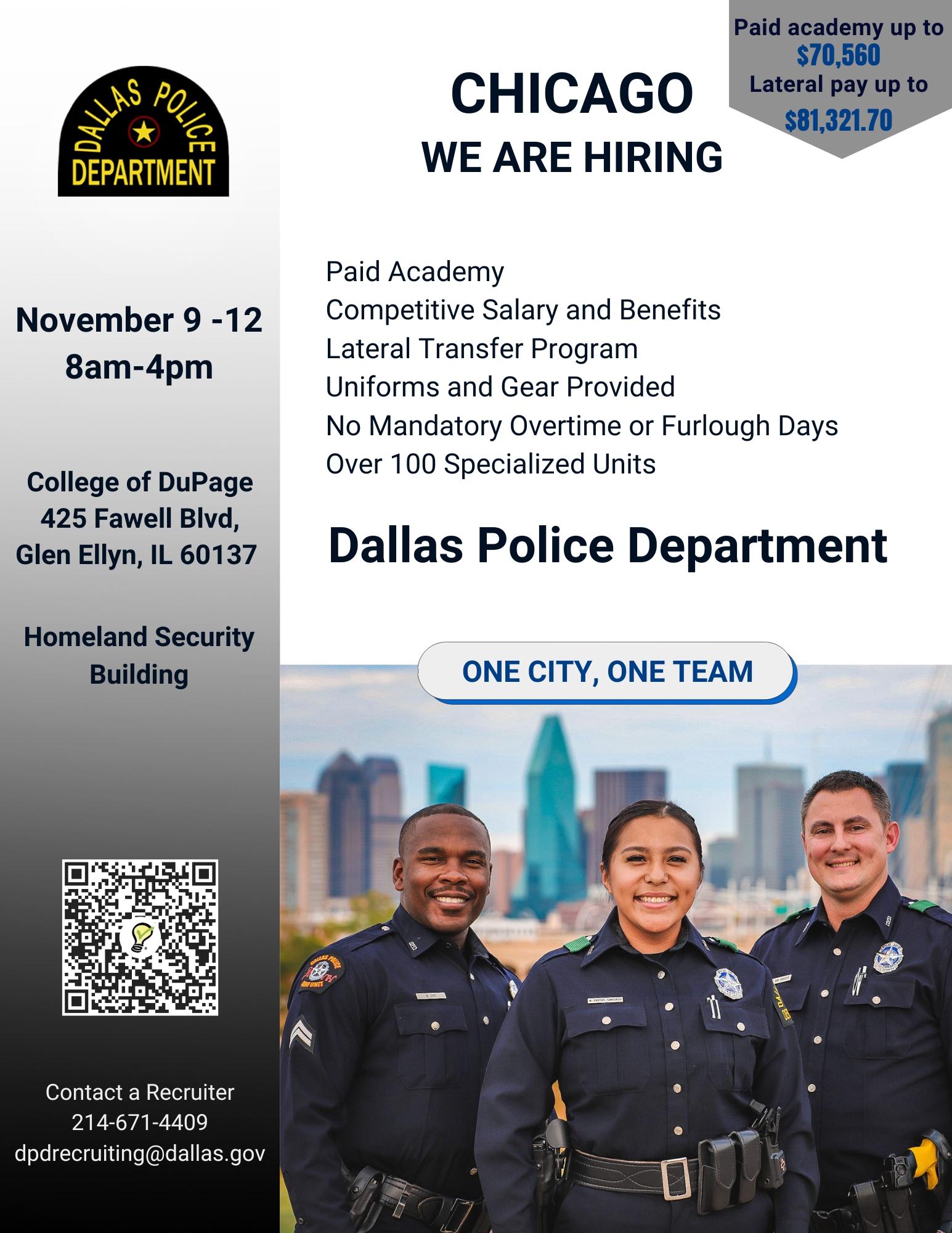 Dallas Police hiring information