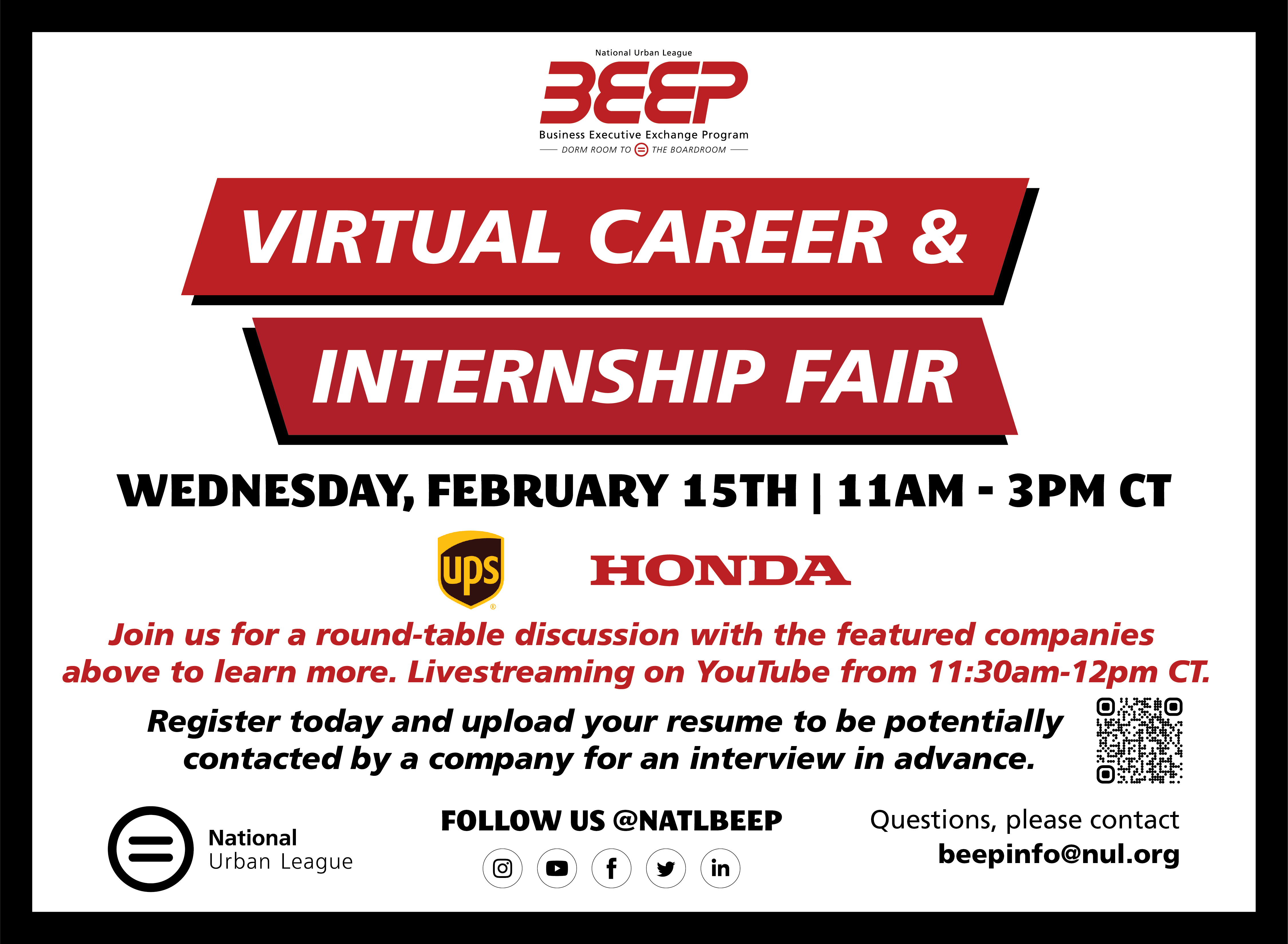 Virtual Career fair flier